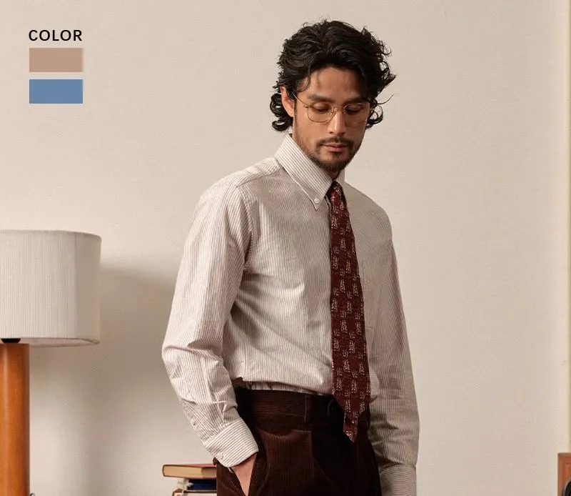 Striped Cotton Oxford Shirt