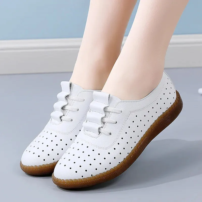Summer Women Flat Shoes Fashion Hollow Women Sneakers Breathable Slip on Women Casual Shoes Lightweight Loafers Zapatos Mujer