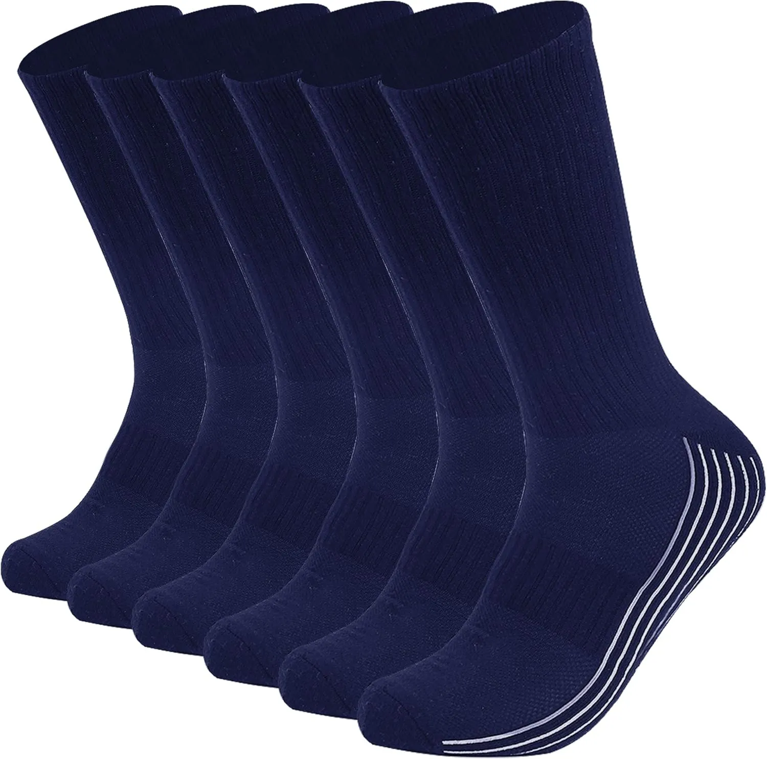 Sunew Viscose Bamboo Socks, Unisex Cushioned Comfortable Crew Workout Hiking Socks 6 Pairs