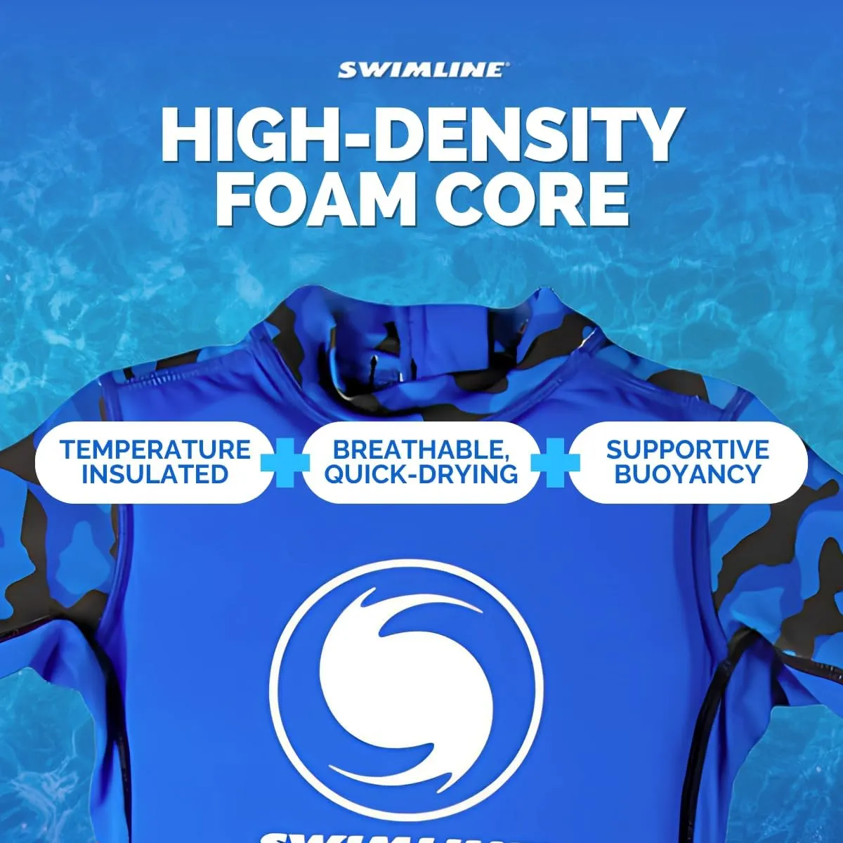 SWIMLINE Blue Swim Trainer Floating Vest Suit For Kids & Toddlers Ages 1-3 Boys/Girls -Comfortable Zip Up Buoyant Foam Swimming Life Jackets Puddle Jumpers 20-30 Pounds Lbs Children Learning Swimwear