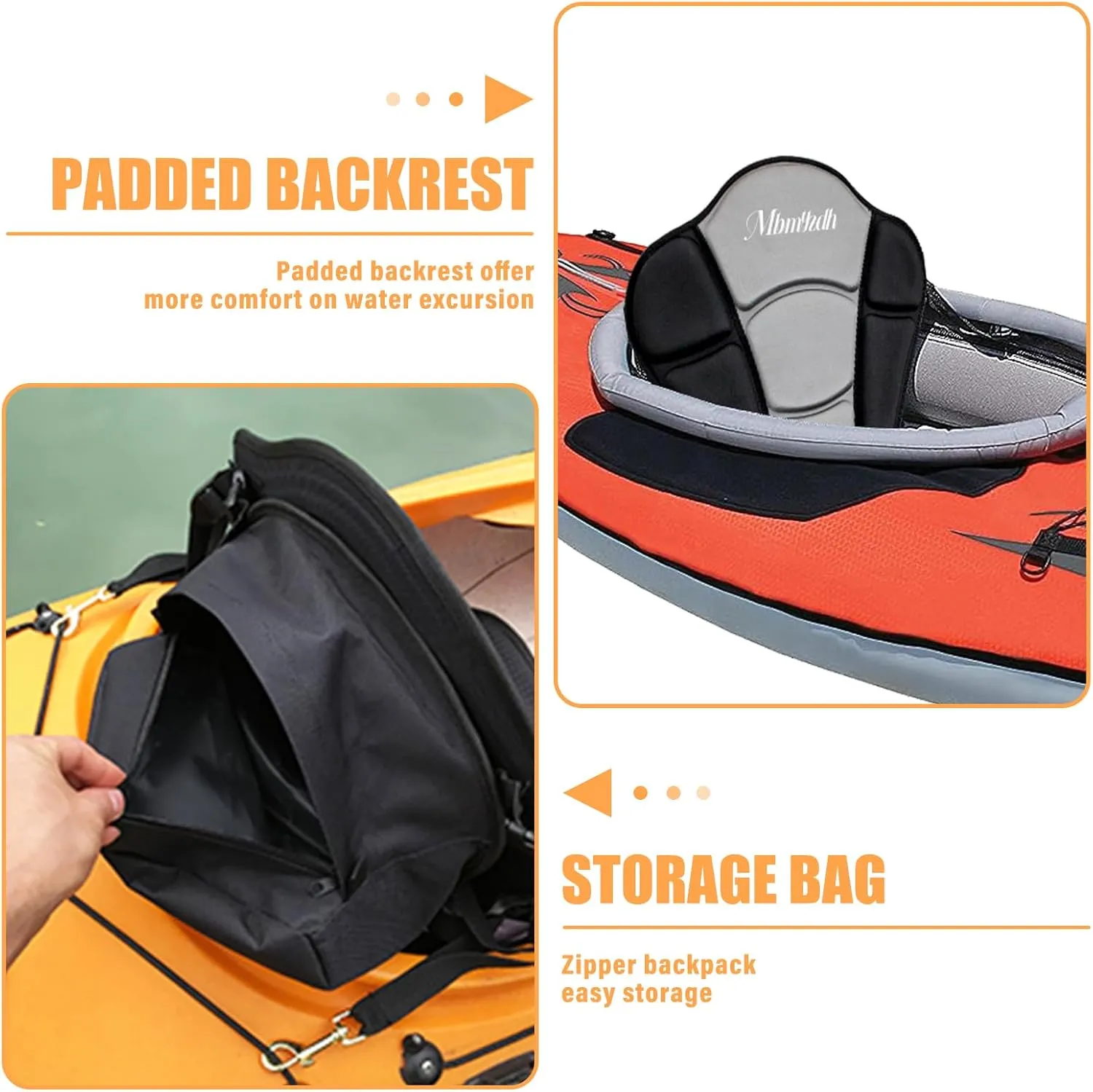 Thickened Kayak Seat,kayak seats with back support– Cushioned Canoe Backrest with Sit-On-Top Design, Padded Back Support for SUP Paddle Boards, Rafting, Fishing