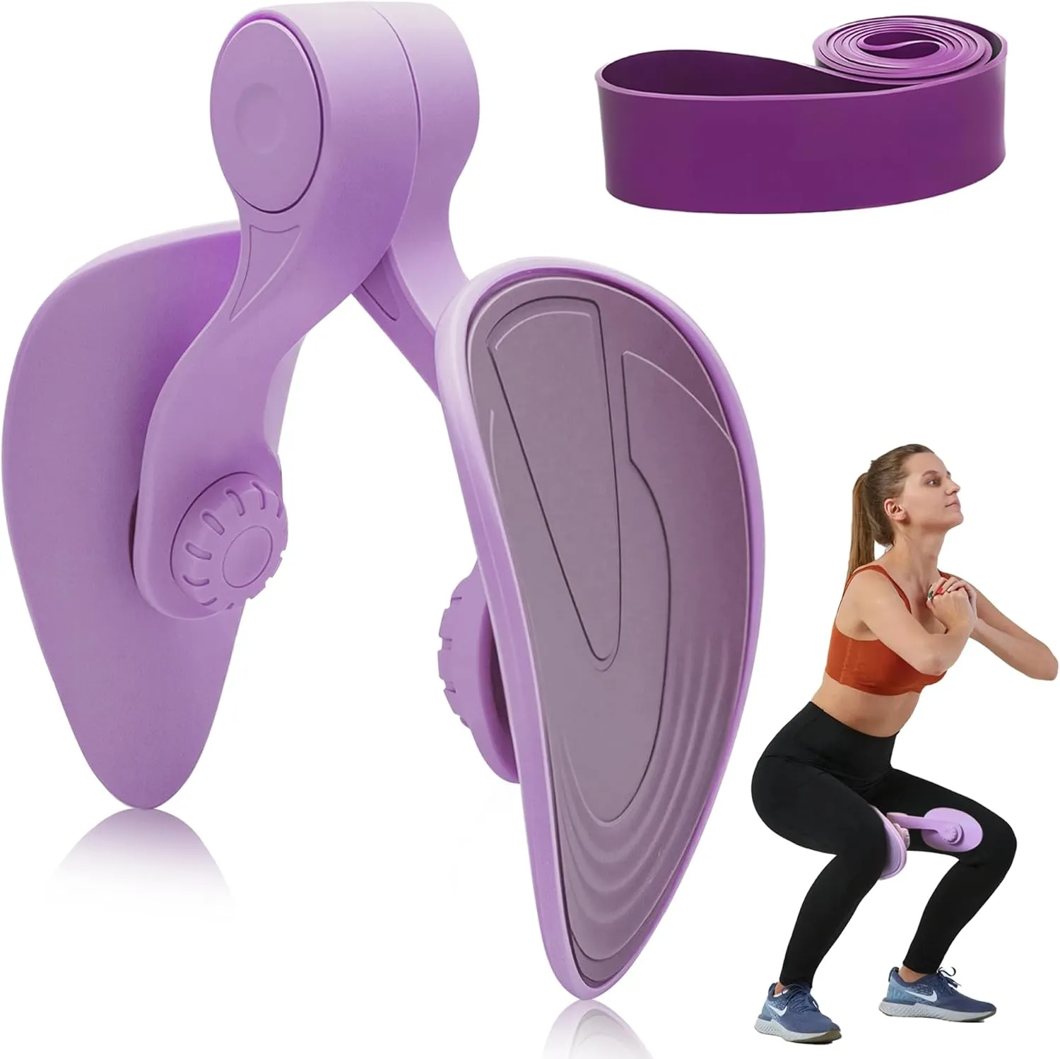 Thigh Master Thigh Exerciser for Women, Inner Thigh Kegel Exercise Workout Equipment, Pelvic Floor Muscle Trainer with Resistance Band, Hip and Pelvis Trainer Device for Home Gym