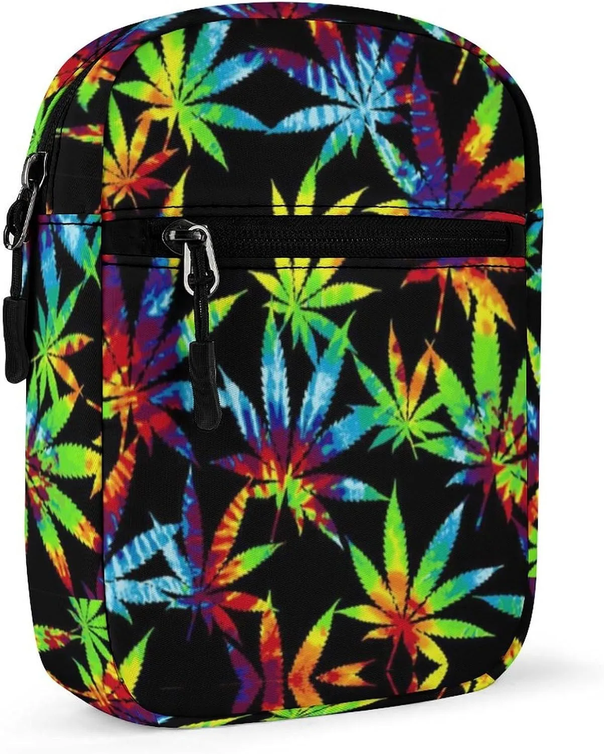 Tie Dye Marijuanaweed Leaf Art Crossbody Bag Small Shoulder Bag Waterproof, Lightweight And Convenient