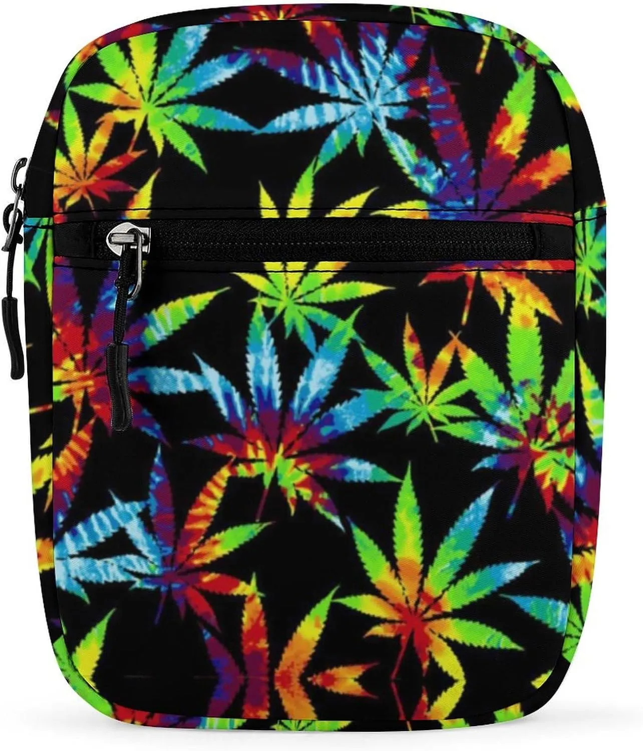 Tie Dye Marijuanaweed Leaf Art Crossbody Bag Small Shoulder Bag Waterproof, Lightweight And Convenient