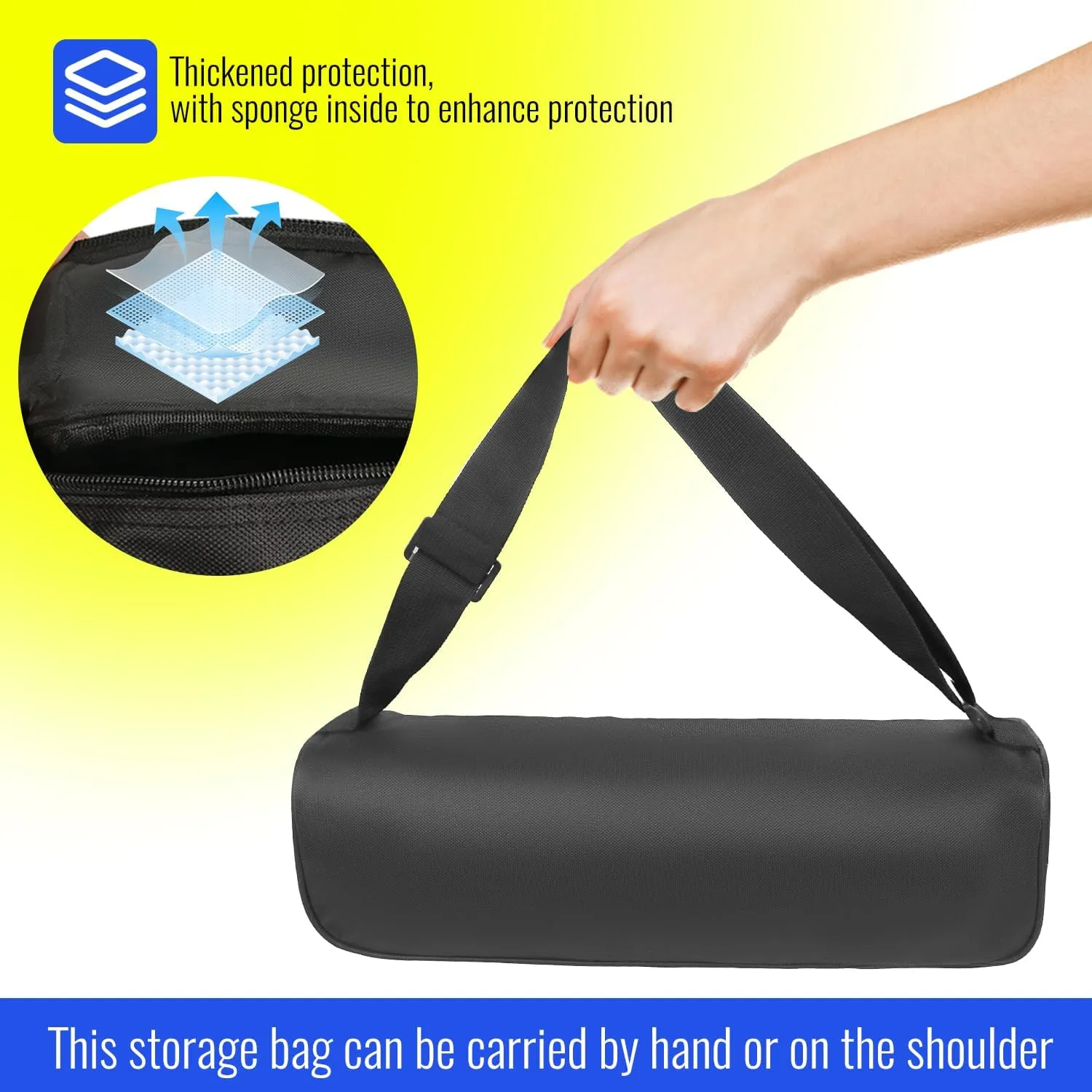 Tripod Carrying Case - 19.69 in x 4.33 in x 4.72 in - 600D Oxford Tripod Carrying Case Bag with Strap for Light Stands, Boom Stand, Tripod