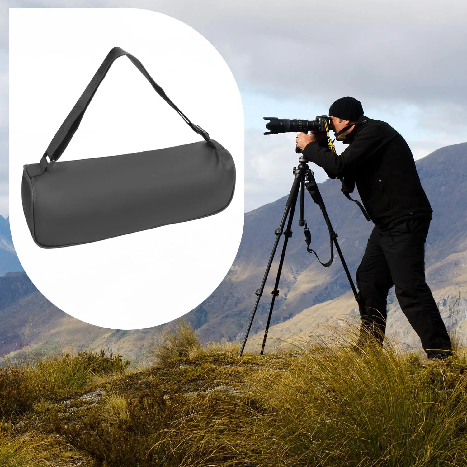 Tripod Carrying Case - 19.69 in x 4.33 in x 4.72 in - 600D Oxford Tripod Carrying Case Bag with Strap for Light Stands, Boom Stand, Tripod