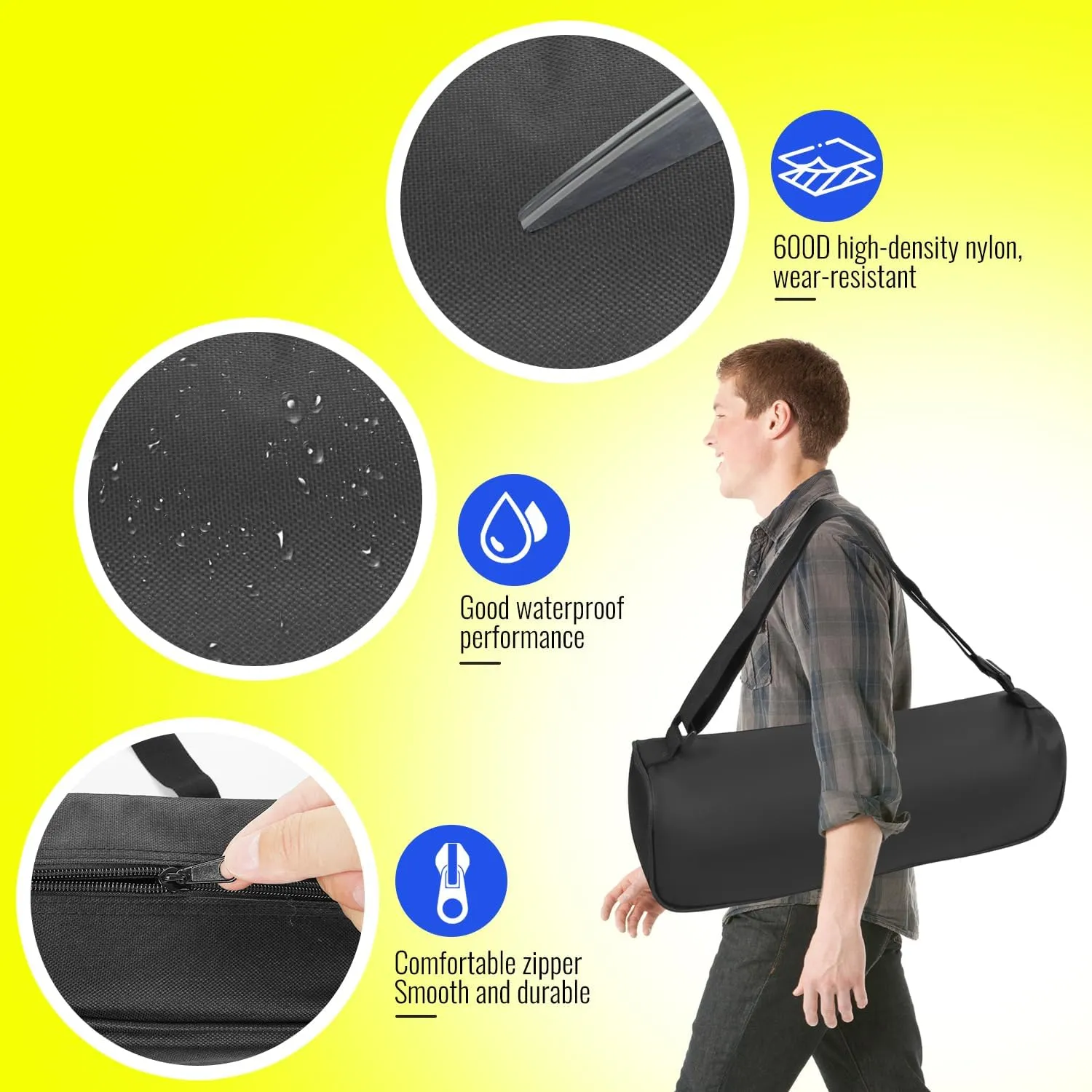 Tripod Carrying Case - 19.69 in x 4.33 in x 4.72 in - 600D Oxford Tripod Carrying Case Bag with Strap for Light Stands, Boom Stand, Tripod
