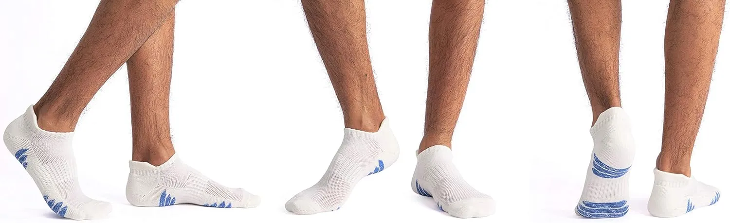 u&i Men's Performance Cushion Cotton Low Cut Ankle Athletic Socks (6-Pack/12-Pack)