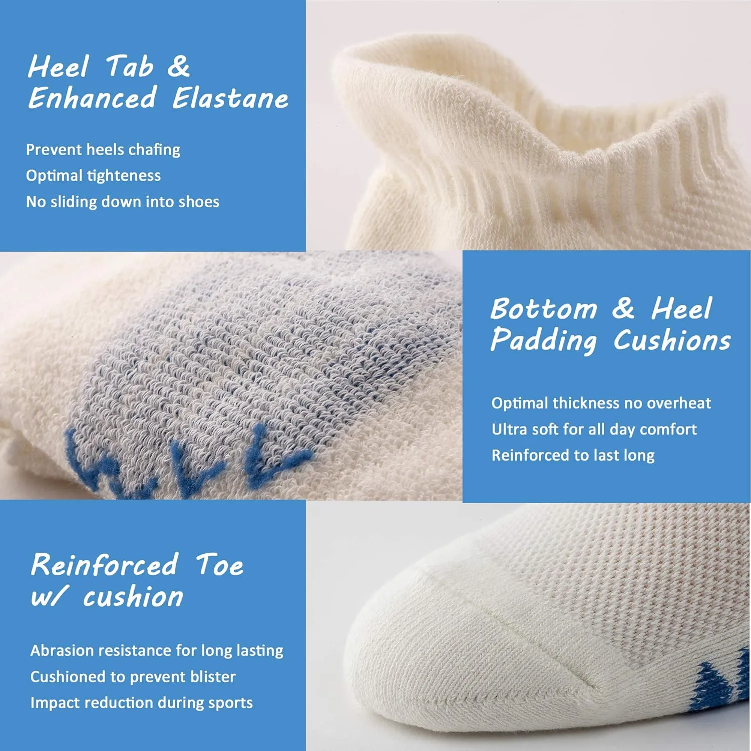 u&i Men's Performance Cushion Cotton Low Cut Ankle Athletic Socks (6-Pack/12-Pack)