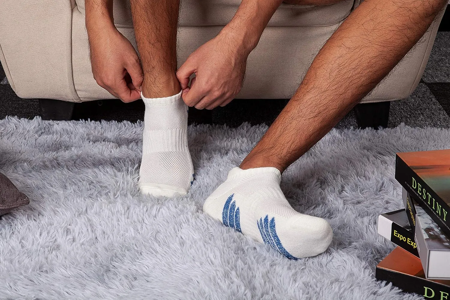 u&i Men's Performance Cushion Cotton Low Cut Ankle Athletic Socks (6-Pack/12-Pack)