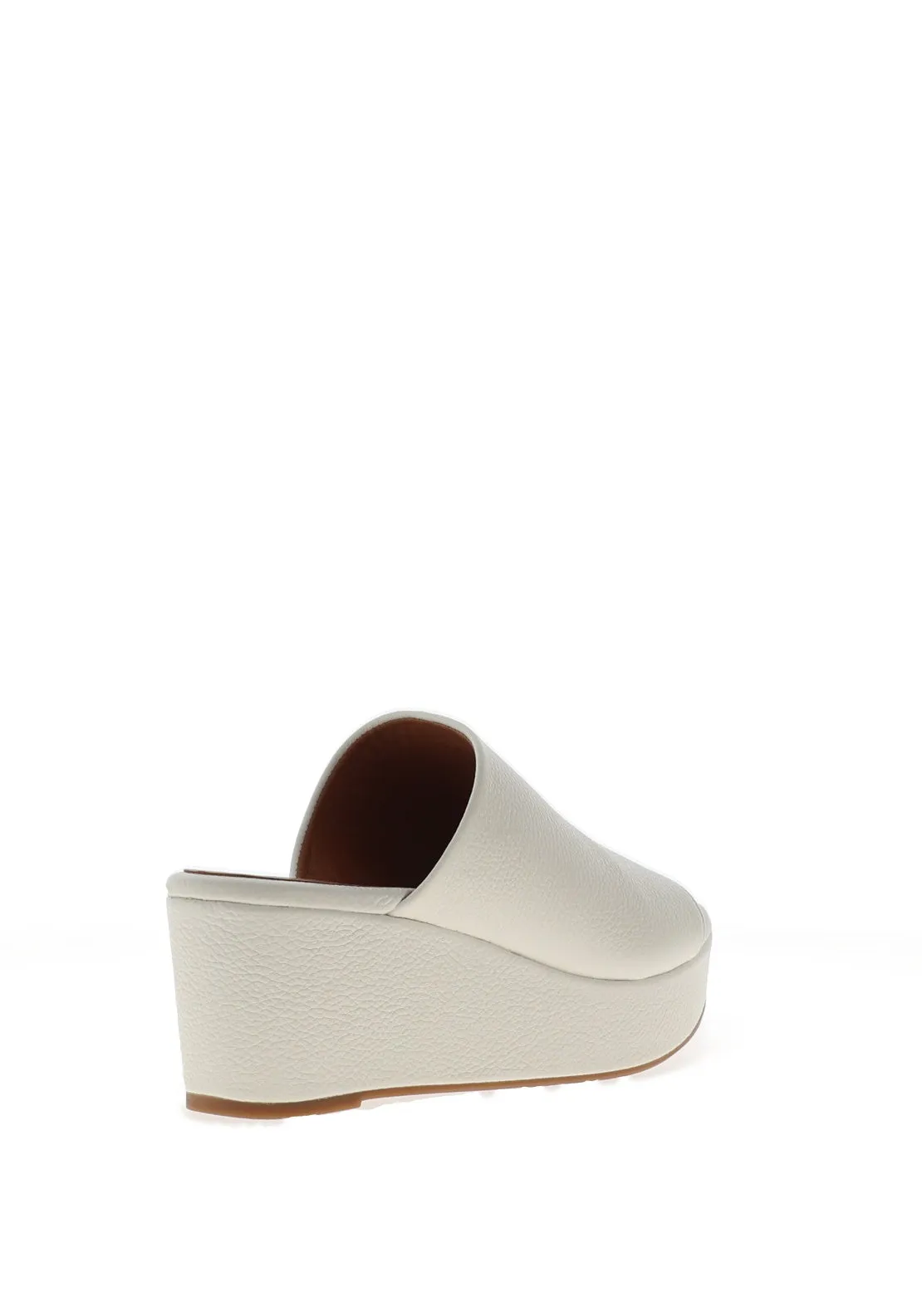 Unisa Kirane Leather Platform Wedge Mule Sandals, White