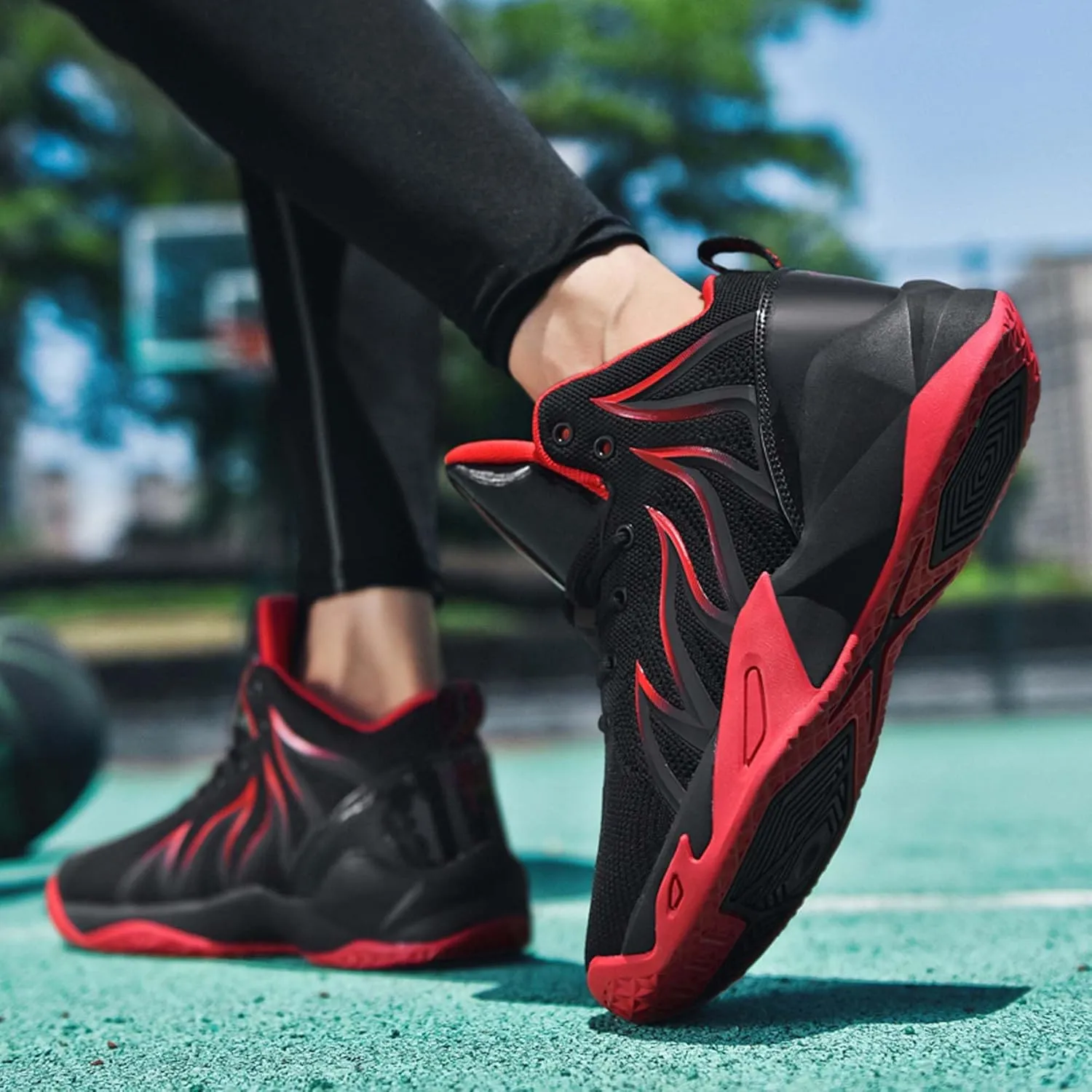 Unisex Adult Basketball Shoes Arch Support Sneakers Anti Slip Breathable Comfortable High Top Sports Running Walking Tennis Shoes