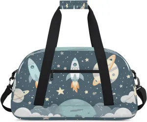 Universe Galaxy Space Gym Bag for Women Men, Sports Travel Duffel Bag Lightweight Workout Bag Carry On Overnight Weekender Bag