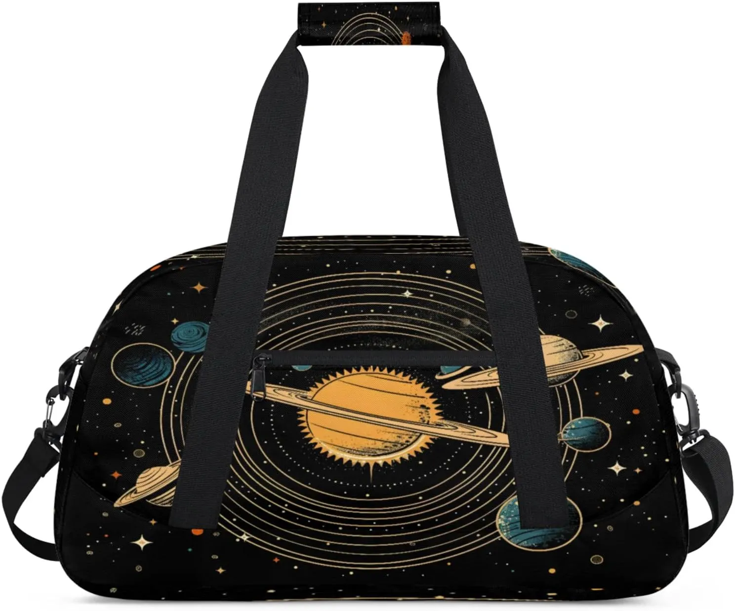 Universe Solar System Planets Gym Bag for Women Men, Sports Travel Duffel Bag Lightweight Workout Bag Carry On Overnight Weekender Bag