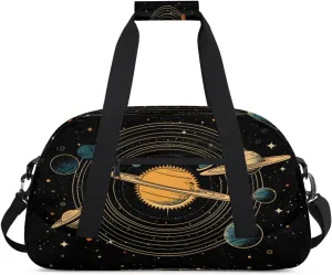 Universe Solar System Planets Gym Bag for Women Men, Sports Travel Duffel Bag Lightweight Workout Bag Carry On Overnight Weekender Bag