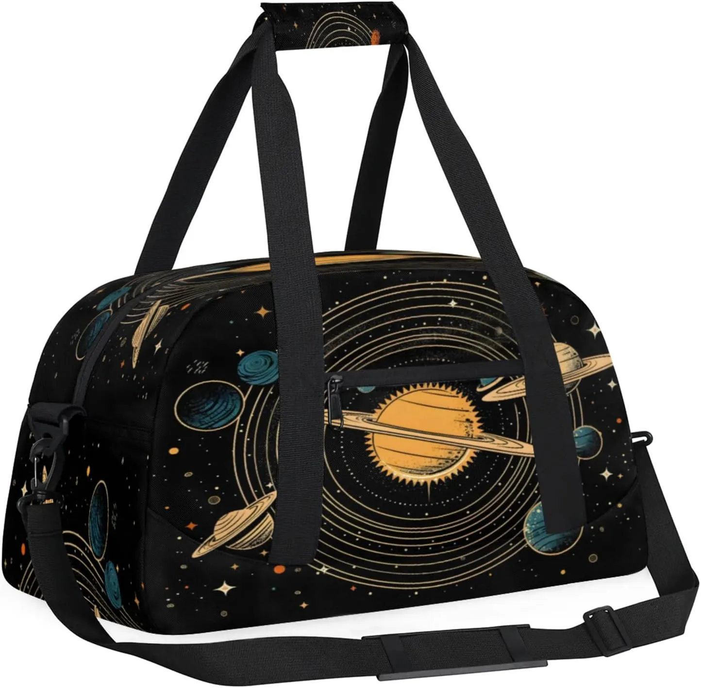 Universe Solar System Planets Gym Bag for Women Men, Sports Travel Duffel Bag Lightweight Workout Bag Carry On Overnight Weekender Bag