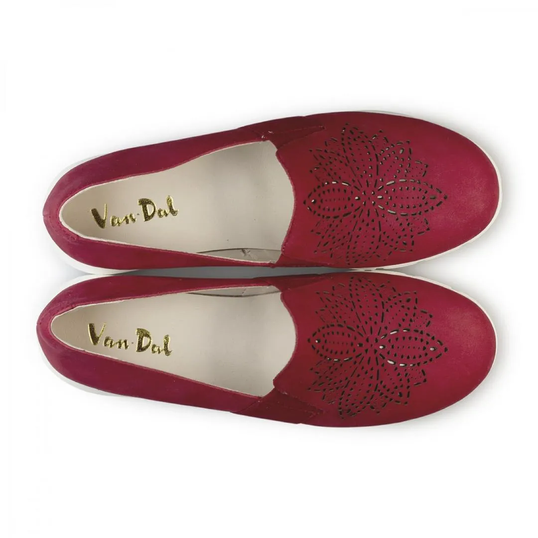 Van Dal 'Wilby' Slip On Trainers - Red Nubuck Leather