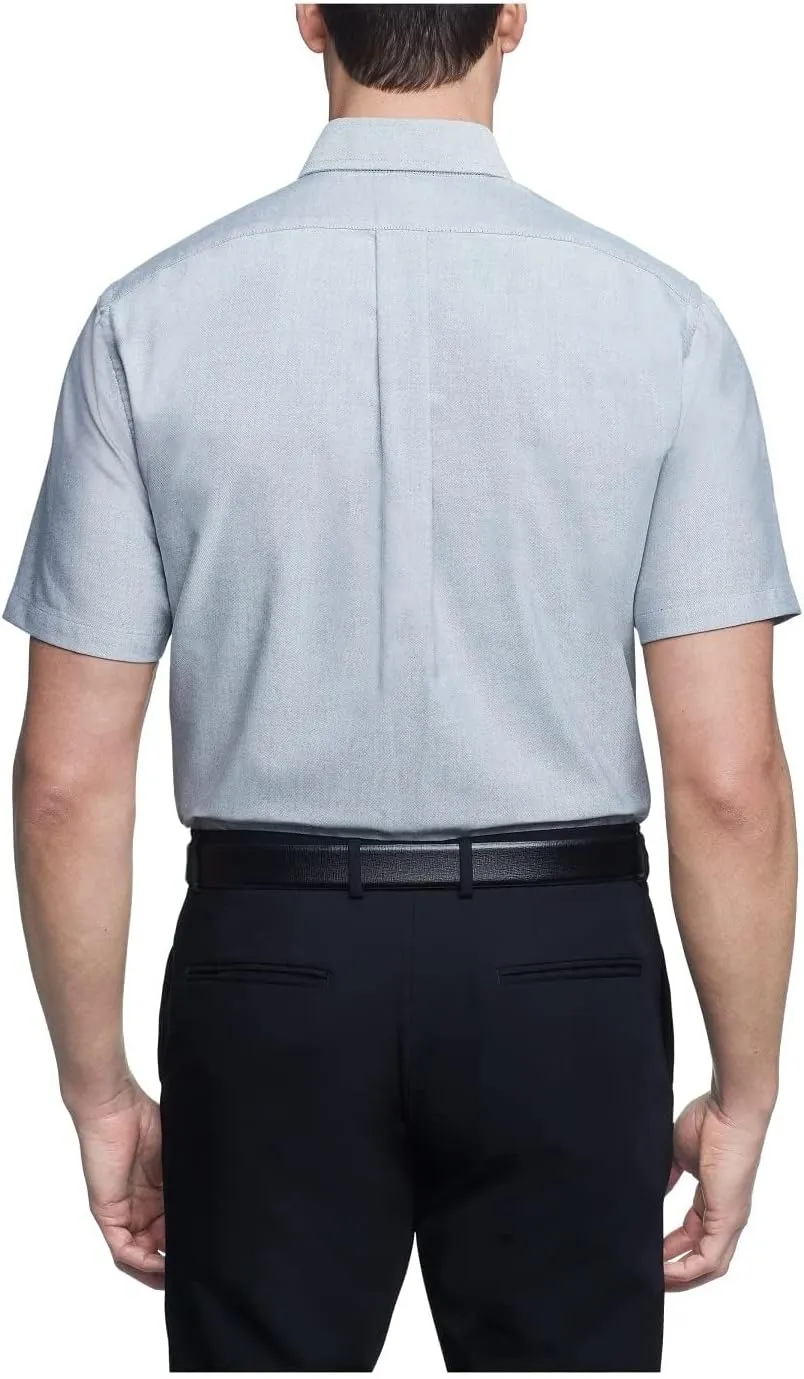 Van Heusen Men's Short Sleeve Dress Shirt Regular Fit Oxford Solid
