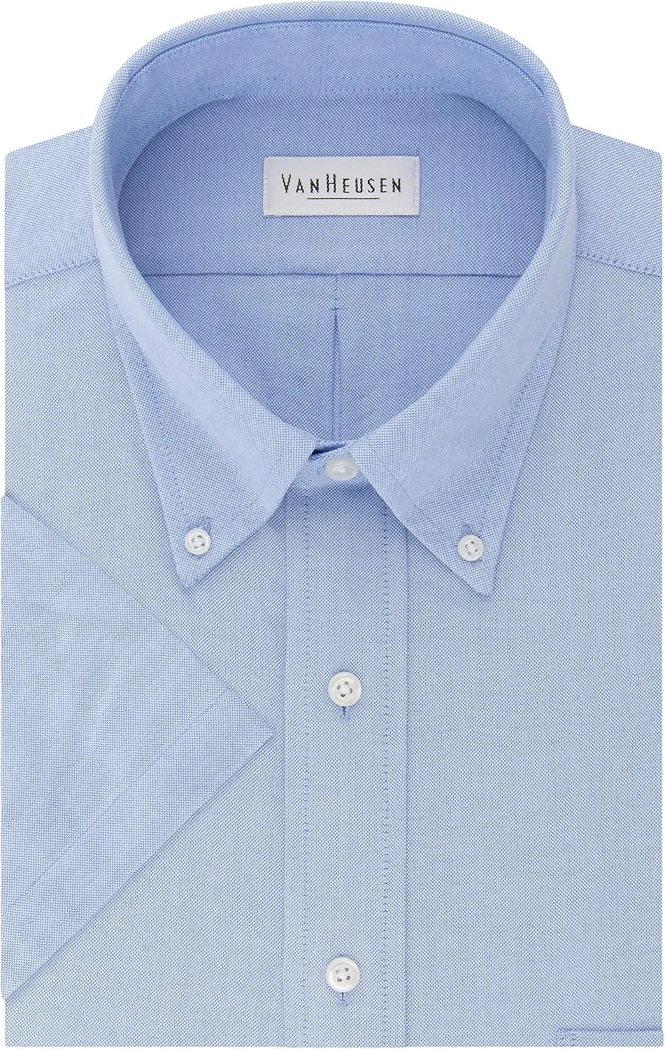 Van Heusen Men's Short Sleeve Dress Shirt Regular Fit Oxford Solid