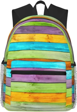 Vertical Planks in Carpentry Oak Timber Lightweight and Comfortable Backpack - Classic Stylish Day Bag, fit for Travel, Sports, Work