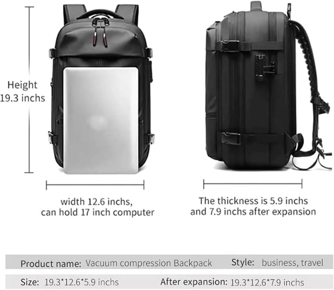 Voyagevac Backpack, 2025 Upgraded 60l Expandable Backpack with Vacuum Compression (Black 1.0)