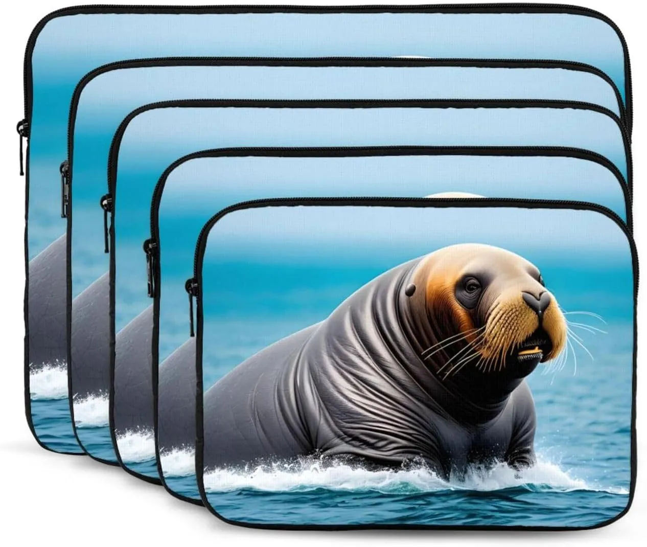 Walrus Prints Shockproof Portable Laptop Sleeve Bag 10 inch for Men and Women Business Travel, Office Daily Use