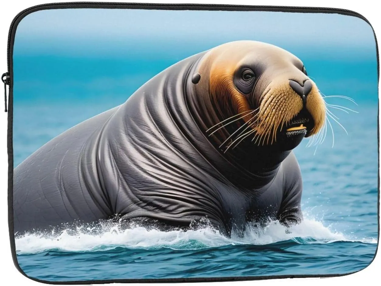 Walrus Prints Shockproof Portable Laptop Sleeve Bag 10 inch for Men and Women Business Travel, Office Daily Use