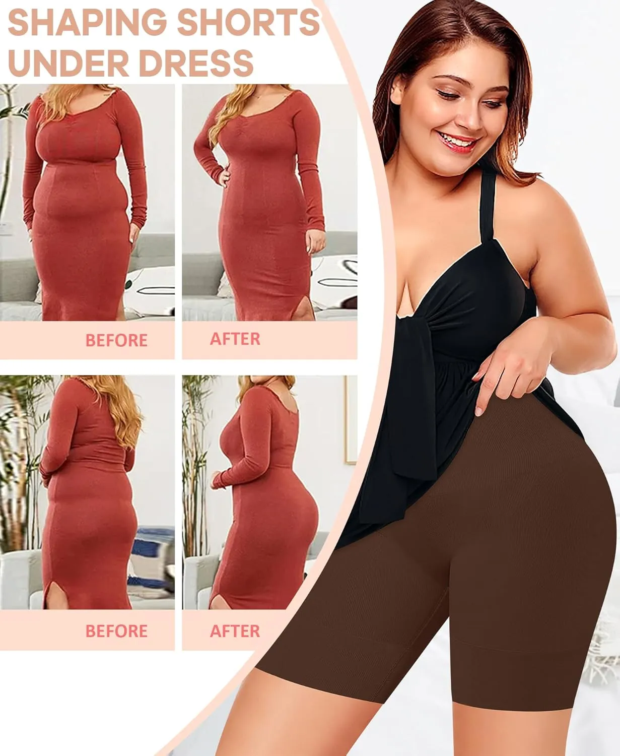 Werena Tummy Control Shapewear Shorts for Women Seamless High Waisted Body Shaper Shaping Underwear Girdle Panties