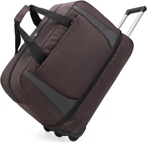 Wheeled Duffle Bag Large Capacity Foldable Travel Luggage with Telescopic Handle, Oxford Fabric Carry-On, Storage for Blankets Weekender Moving Storage(Brown,Large)