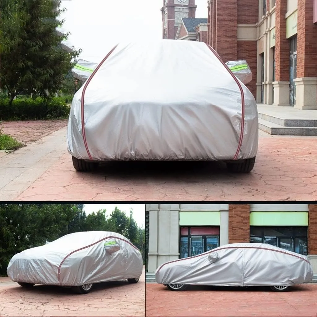 WOLWES Car Cover are Suitable for Bugatti Divo All-Weather Windproof, Snowproof, Rainproof, UV-Protected and Breathable All-Season Universal with Side Door Zip Oxford Cloth Car Cover (Color : White)