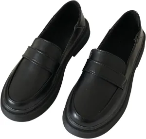 Women's JK Uniform Dress Shoes Slip on Oxford Shoes Classic Penny Loafers Anime Cosplay Use