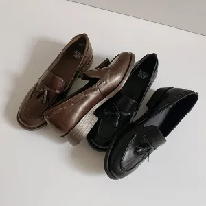 Women's Retro Classic Preppy Style Tassel Loafers for College Outfits