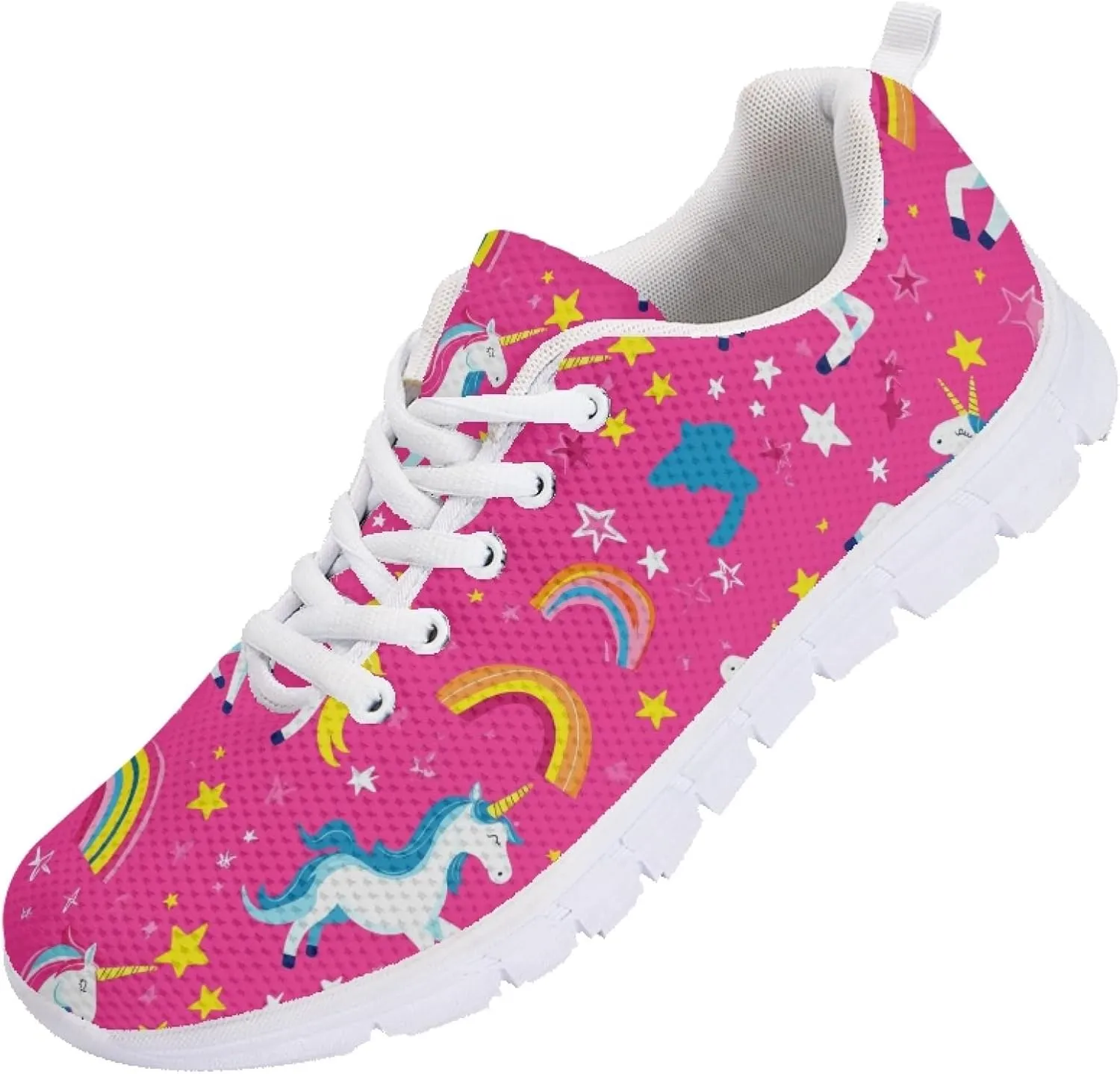 Womens Sports Trainer Shoes Girls Running Causal Travel Sneakers Outdoor Walking Low Heel Lace up Breathable Lightweight Shoe