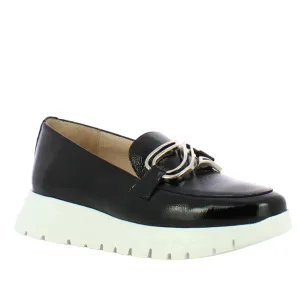 Wonders A-2462 Platform Loafer in Black Patent