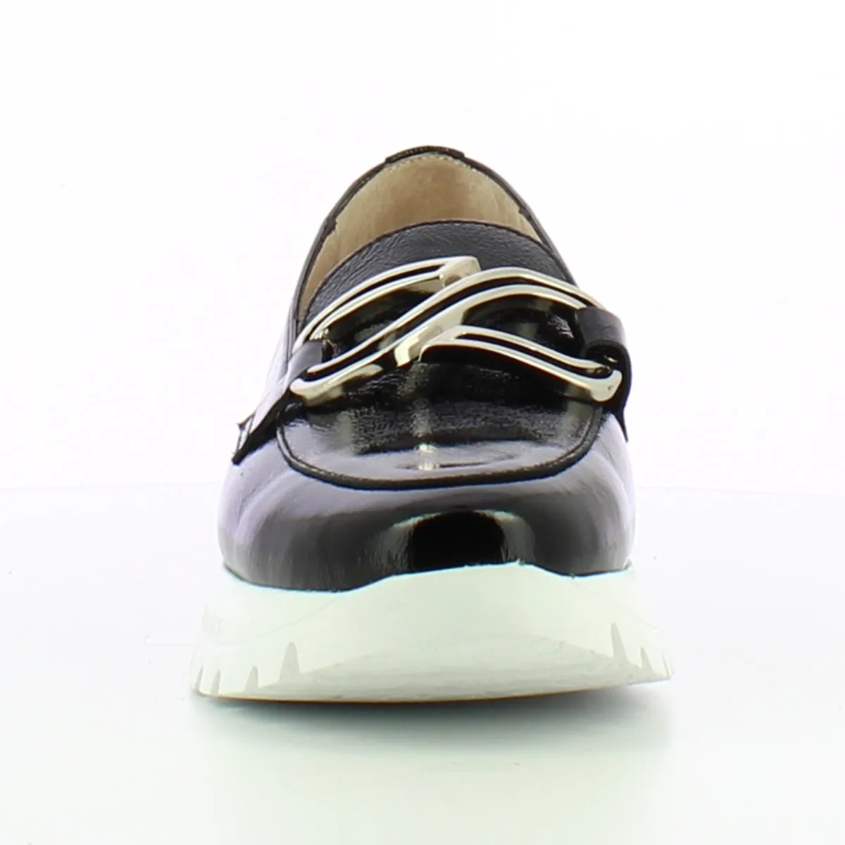 Wonders A-2462 Platform Loafer in Black Patent