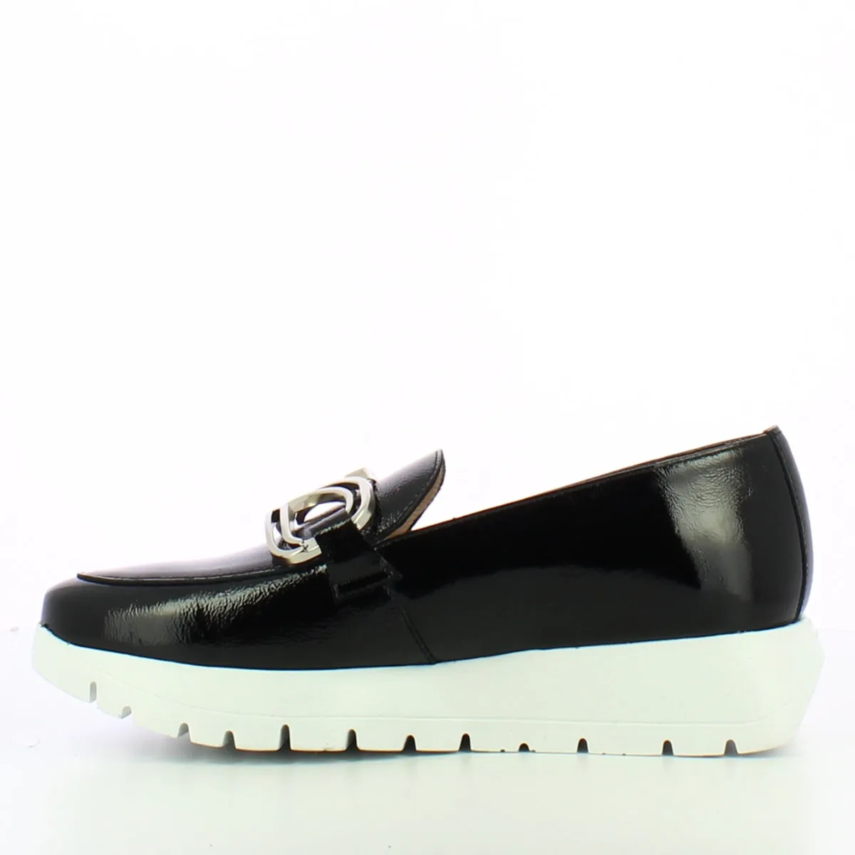 Wonders A-2462 Platform Loafer in Black Patent