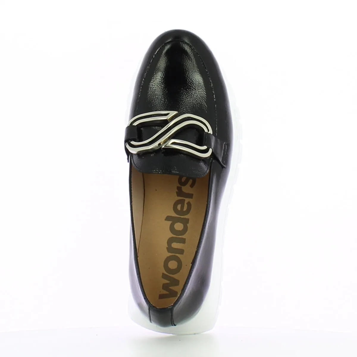Wonders A-2462 Platform Loafer in Black Patent