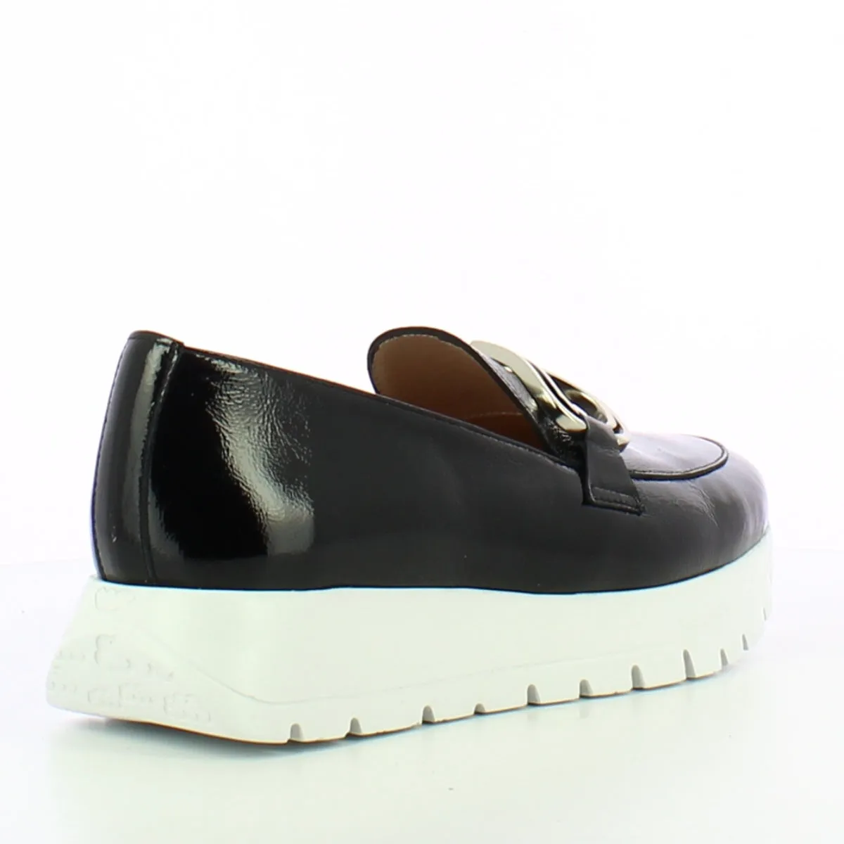 Wonders A-2462 Platform Loafer in Black Patent