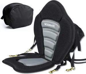 WOOWAVE Kayak Seat Padded Deluxe Paddleboard Seat Adjustable Boat Seat Cushioned Fishing Seat High Back Comfortable Backrest Support for Universal Sit