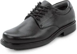 Works Men's, Huron, Black, Dress Style, MaxTrax Slip Resistant, Soft Toe Work Shoe (10.5 W)