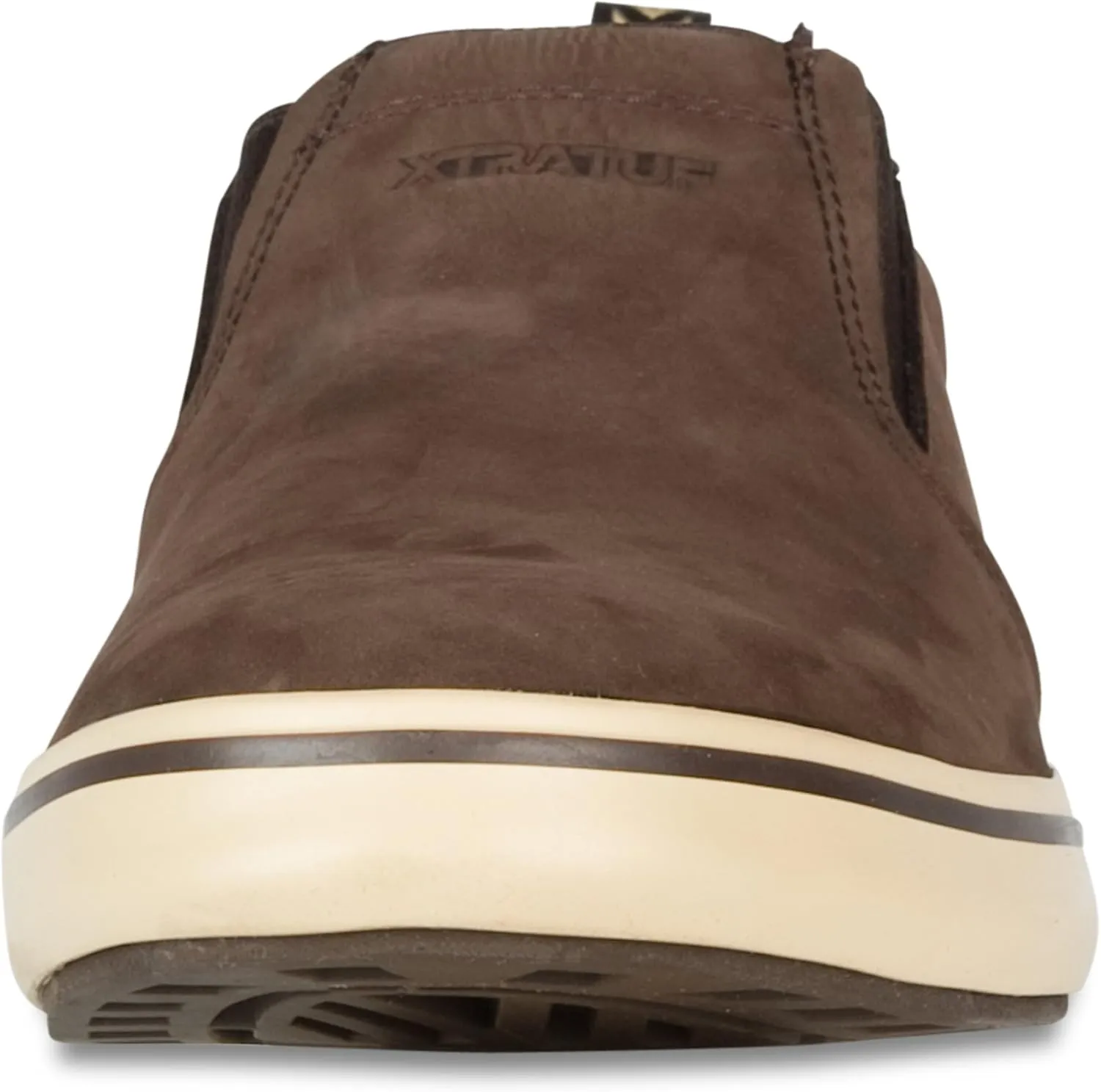 XTRATUF Sharkbyte Men’s Nubuck Leather Deck Shoes, Chocolate (22501-BRN-090)