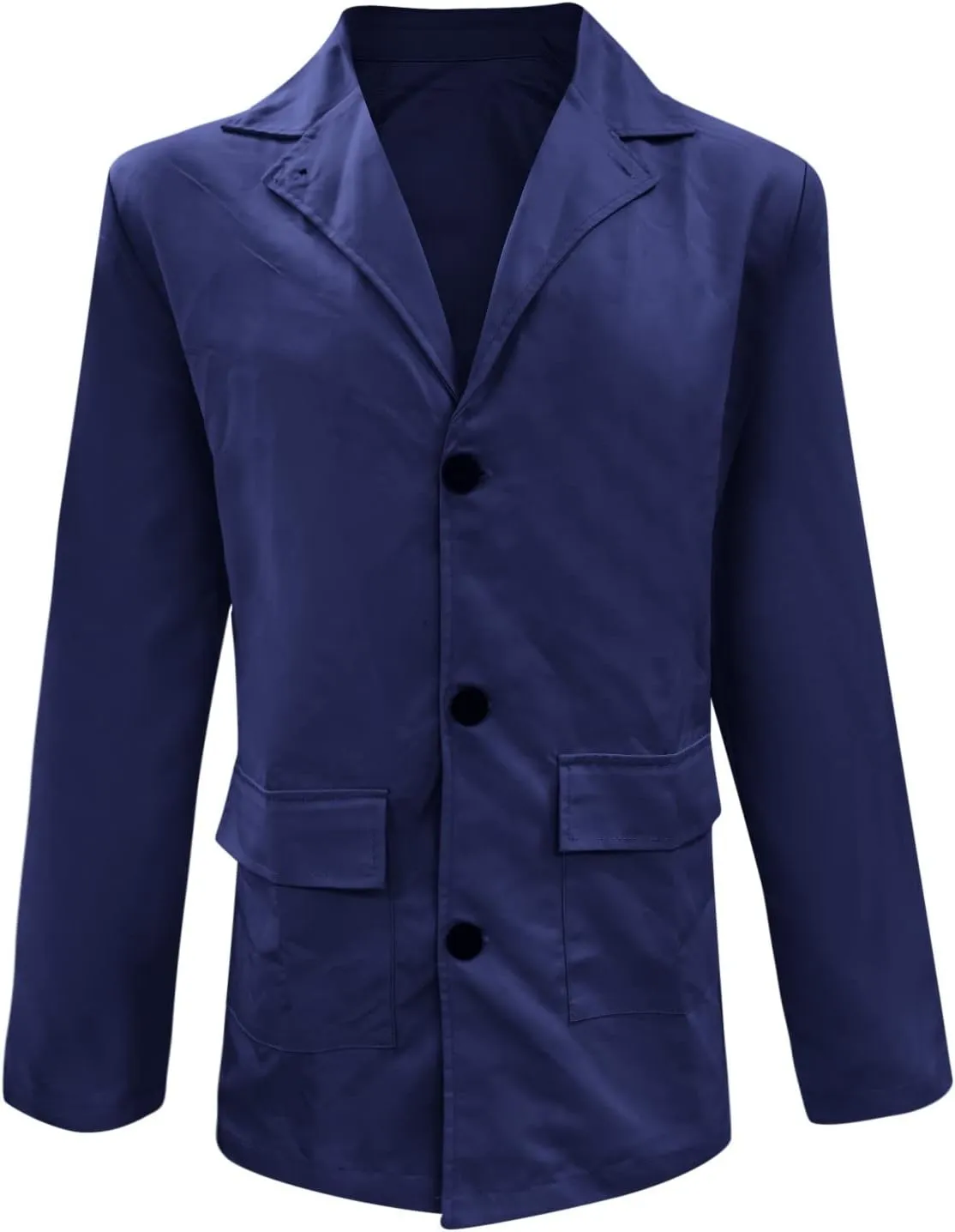 ZYXTIM Men's Lightweight Casual Cropped Canvas Windproof Jacket Coat Loose Fit Button Down Lapel Solid Cardigan Coat